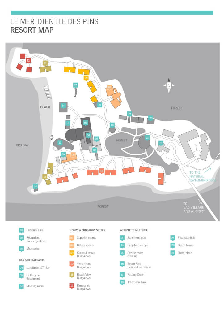 RESORT MAP LE MERIDIEN ILE DE PINS